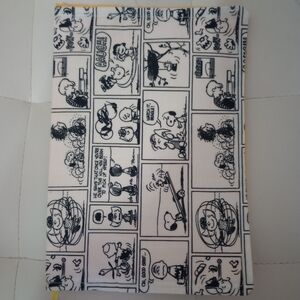 Snoopy Black and White Comic Print Fabric Cover For Books